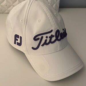 Titleist White Cap with Purple Logo NEW